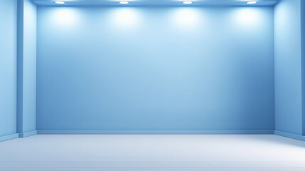 Blue background for product shots, studio lighting, product stand, copy space for text, minimalist, beautiful display