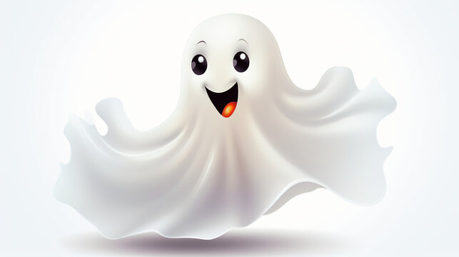 Cute Ghost Clipart isolated on white background