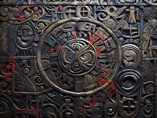 An Abstract ancient natural textured embossed art pattern with different shapes. Abstract pattern.