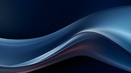 Abstract 3D Background of Curves and Swooshes in navy blue Colors. Elegant Presentation Template