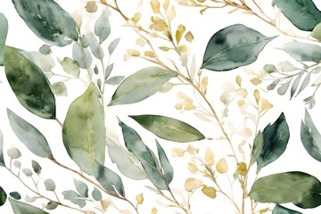 Watercolor Painting Banner, Background. Breathtaking Bouquet Of Delicate Flowers, Roses, And Lush Eucalyptus Greenery. Generative AI.