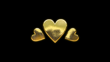 Heart icon symbol gold golden love
