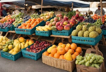Fototapeta na wymiar different fruits in the fruit market