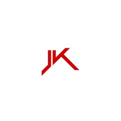 Letter JK logo roof isolated on white background
