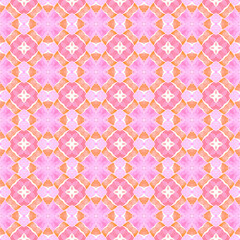 Watercolor ikat repeating tile border. Orange