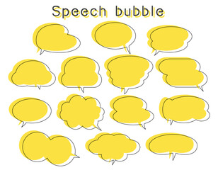 Fototapeta premium 色ずれしたゆるカワラインの吹き出しのセット/黄色