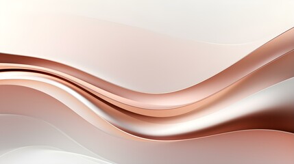 Abstract 3D Background of Curves and Swooshes in rose gold Colors. Elegant Presentation Template