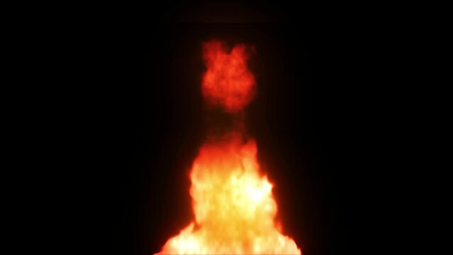 Fire Effects Animation On Black Background,