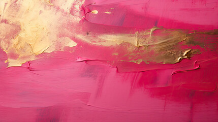 Uniform Hot Pink Texture with a Stroke of Gold Paint