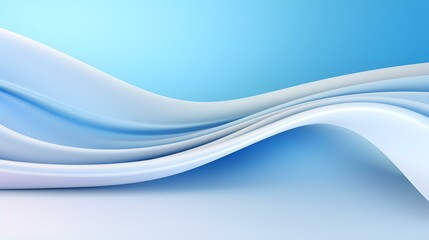 Abstract 3D Background of Curves and Swooshes in sky blue Colors. Elegant Presentation Template