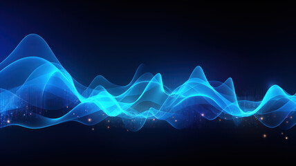 Dynamic Blue Sound Wave Vector Illustration