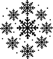 Christmas Snowflakes Decoration Vintage Outline Icon In Hand-drawn Style