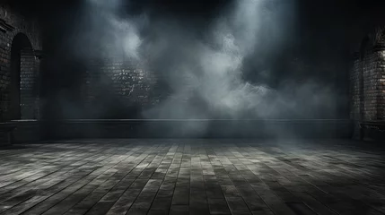 Fotobehang Dark Brick Floor © Custom Media