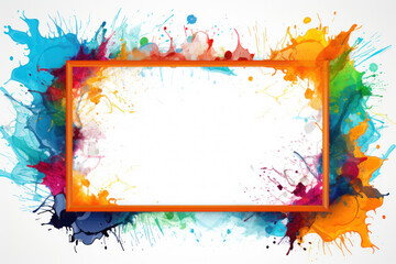 Creative Frame Design with Colorful Splash