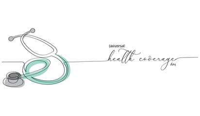 line art vector of world health day concept.