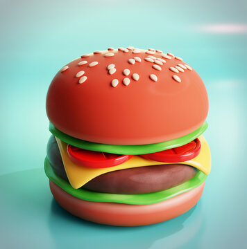 Burger 3D illustration