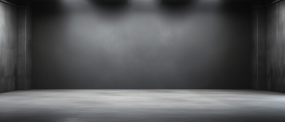 Empty dark gray room with gradient gray abstract background