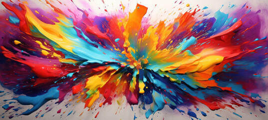 Explosive Color Palette: Vivid Pigments on Large Canvas
