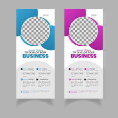 Modern rollup banner with Purple and blue gradients