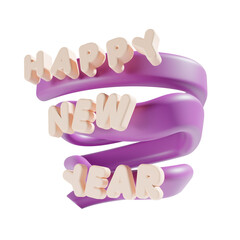 happy new year icon 3d illustration