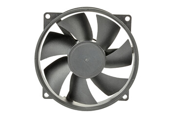 Obraz premium Computer fan isolated on a white background.