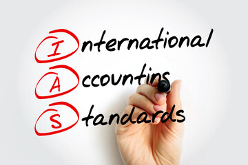 IAS - International Accounting Standards acronym, business concept background