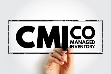 CMI Co Managed Inventory - business arrangement made between the supplier and the customer, acronym text concept stamp