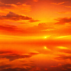 A breathtaking display of a sunset sky, transitioning from golden yellows to fiery oranges in a seamless gradient.
