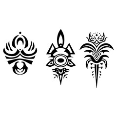 Tribal Tattoo design illustration black color, Tribal tattoo black color