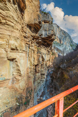 Stormy mountain river in autumn