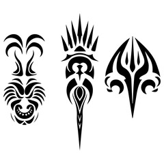 Tribal Tattoo design illustration black color, Tribal tattoo black color