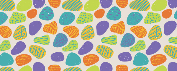 Vector abstract organic shape colorful seamless pattern background
