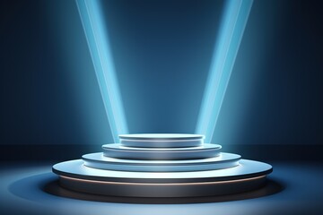 3 D background for product presentation with shadows and light. An empty podium. Layout. Background for advertising on marketplaces