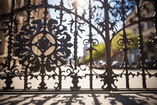 Wrought iron gate in downtown