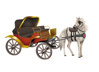 voiture, cheval, calèche, millésime, vieux, roue, transport, transport, vecteur, véhicule, carriole, antique, rétro, carrosse, chariot, voyage, illustration, auto, silhouette, automobile, conception, 