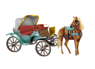 voiture, cheval, calèche, millésime, vieux, roue, transport, transport, vecteur, véhicule, carriole, antique, rétro, carrosse, chariot, voyage, illustration, auto, silhouette, automobile, conception, 