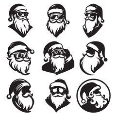 Christmas Santa Claus, Logo style, Silhouette, simple Santa style