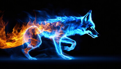 狼と炎のエフェクト