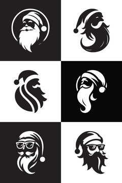 Christmas Santa Claus, Logo style, Silhouette, simple Santa style