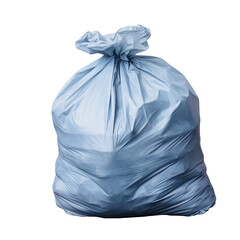 Fototapeta premium Blue garbage bag full of waste isolated on transparent background PNG