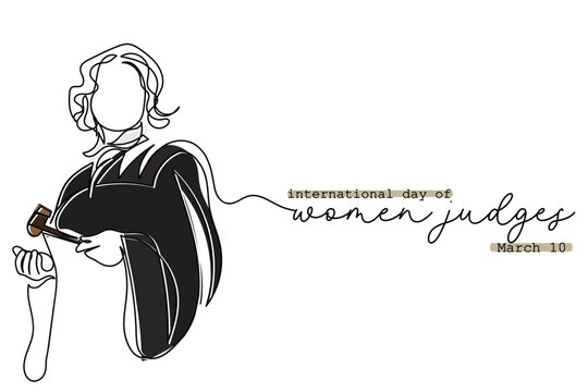 International day of women judges observed on 10 march every year. Empowered representation of women in society concept art. women judges enhance the legitimacy of courts and send powerful signals.