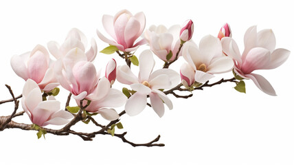 Fantastic Beautiful Blooming Magnolia Flower Bouquet Isolated