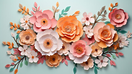 Perfect Beautiful Spring Flowers on Paper Background
