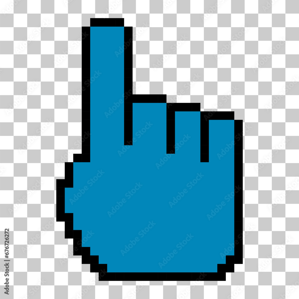 Poster mouse cursor pixel icon, web click symbol, computer pointer vector illustration