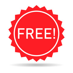 Free web button sign, promotion design label icon, gratis business vector illustration