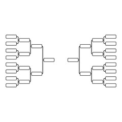 Set of Bracket sport tournament, blank elimination event sign, playoff match vector illustration