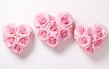 Valentine's day heart rose flower background.