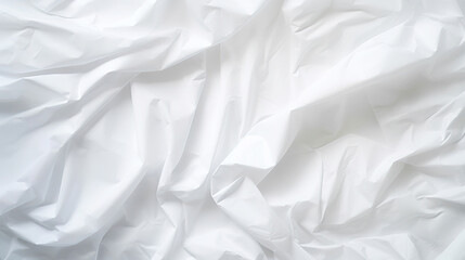 Obraz premium White crumpled paper texture. Blank background with creases. Generative AI