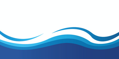 Abstract blue and white waves business banner background