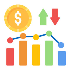 Increase and Decrease in Rate Icon